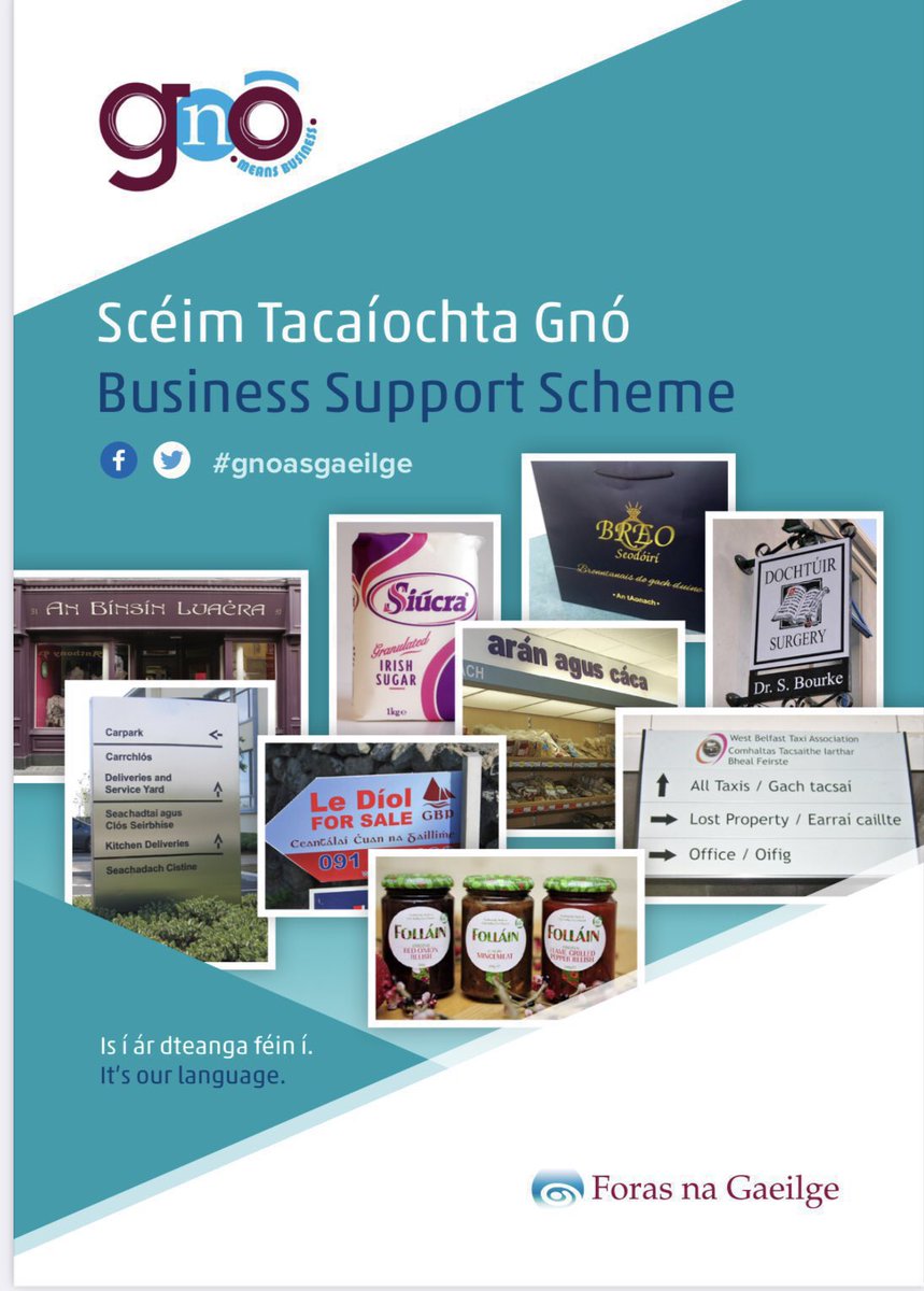 Ffeirste's tweet photo. If you are a small/ medium-sized commercial enterprise that wants to promote Irish in your business 

We can provide support in securing funding for bilingual: 

📰 Signage 
🛍Packaging 
🖥 Website 
👕Staff Wear 
 
Drop us a DM. 
#Gaeilge #Gnó #business https://t.co/VDVsFTN9mr
