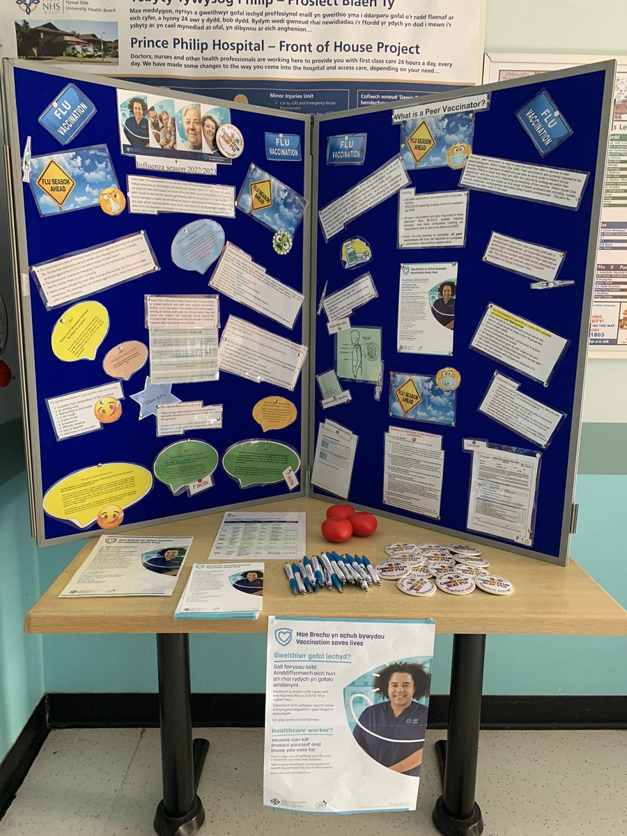 NurseLottie_'s tweet photo. The Immunisation and Vaccination Team are promoting peer vacinators for the flu campaign today in Prince Philip Hospital ๐
#immunisations #Vaccine #vaccination #VaccinesSaveLives #flu #fluvaccine #flucampaign
@HywelDdaHB https://t.co/KwyDSV9zSH