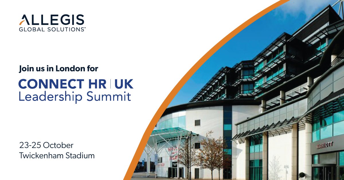 AllegisGlobal's tweet photo. AGS is proud to sponsor CONNECT HR UK Summit at Twickenham Stadium, London, October 23-25. Our team would be delighted to meet you there. Tweet us if you're attending.
#WorkforceStrategy #HRTransformation #HRSummit #ConnectHR https://t.co/vSWC0aBORl