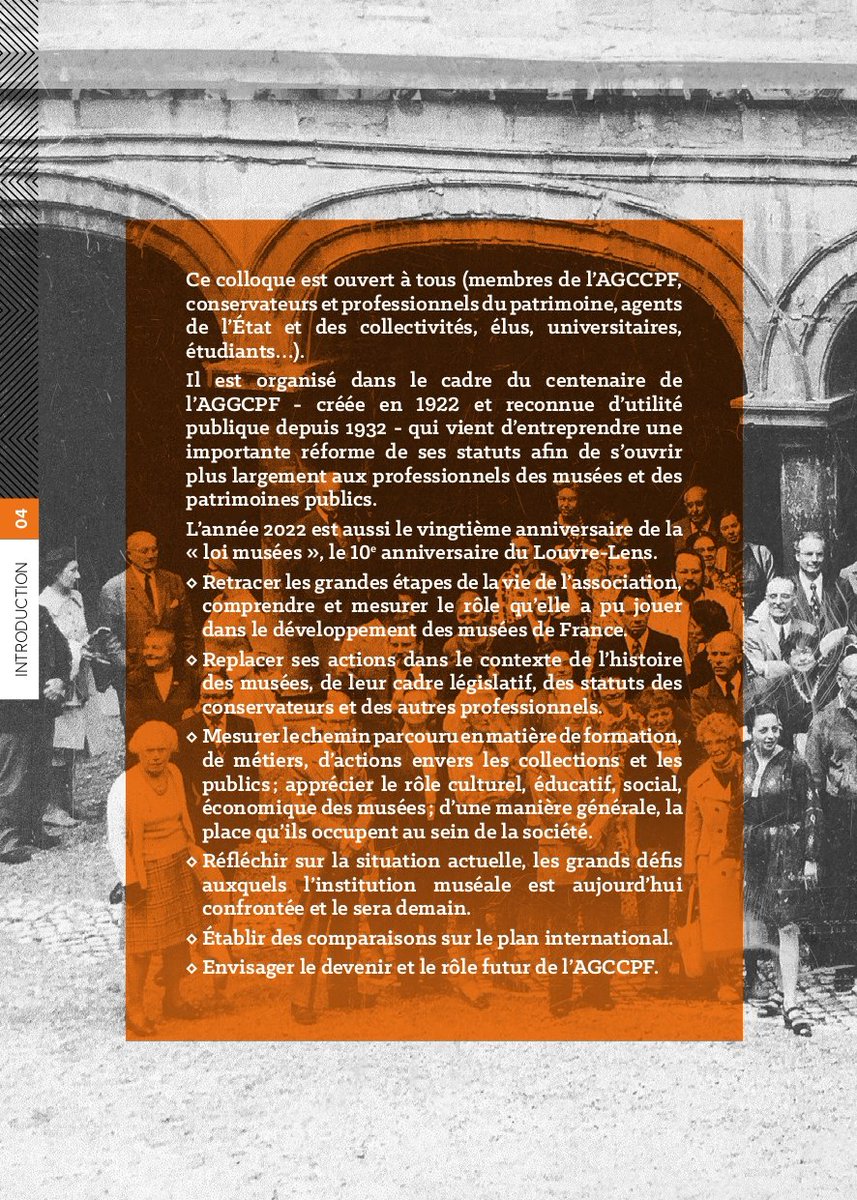 CENTENAIRE DE L’AGCCPF : UNE COMMEMORATION 1922-2022 - COLLOQUE EN HAUTS-DE-FRANCE DU 18 AU 21 OCTOBRE 2022
Programme et bulletin d'inscription :
agccpf.com/news/102/41/CE…