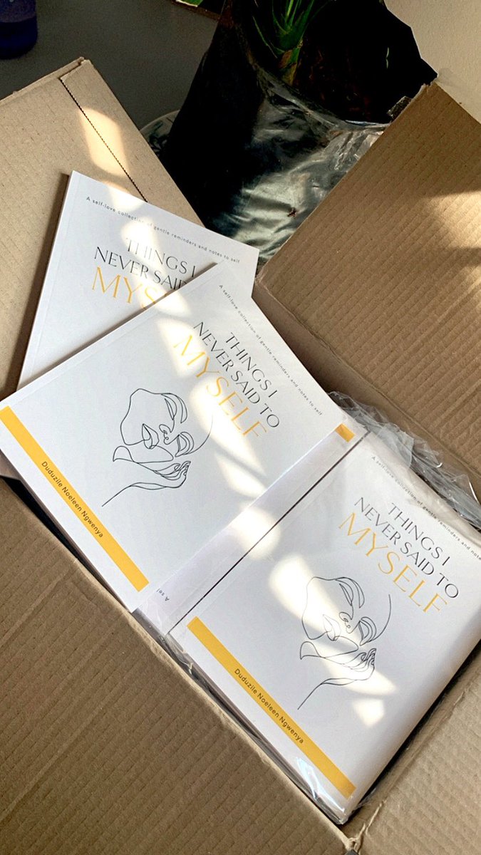 noeleensaid's tweet photo. My book’s copies are now available for purchase! 🥹🥹

‘Things I Never Said To Myself’ is a self-love collection of gentle reminders, notes to self &amp; affirmations 💛

💰: R180 (excluding R99 delivery)

My website is under construction, so you can order through DM. https://t.co/8ounN1I8jS