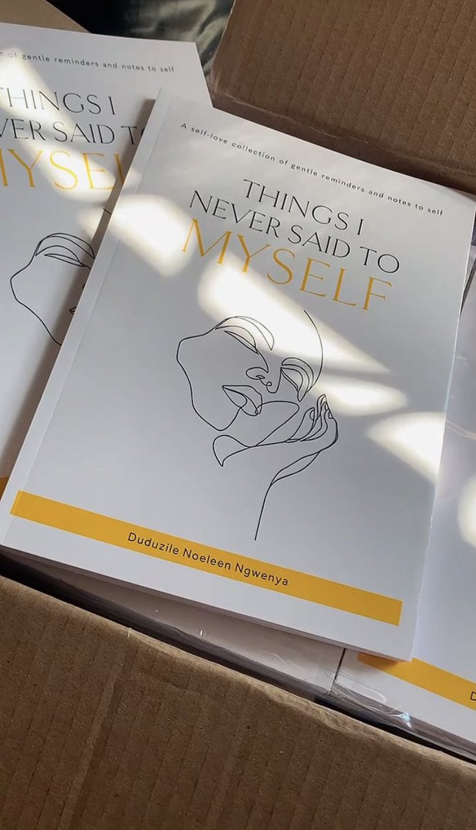 noeleensaid's tweet photo. My book’s copies are now available for purchase! 🥹🥹

‘Things I Never Said To Myself’ is a self-love collection of gentle reminders, notes to self &amp; affirmations 💛

💰: R180 (excluding R99 delivery)

My website is under construction, so you can order through DM. https://t.co/8ounN1I8jS