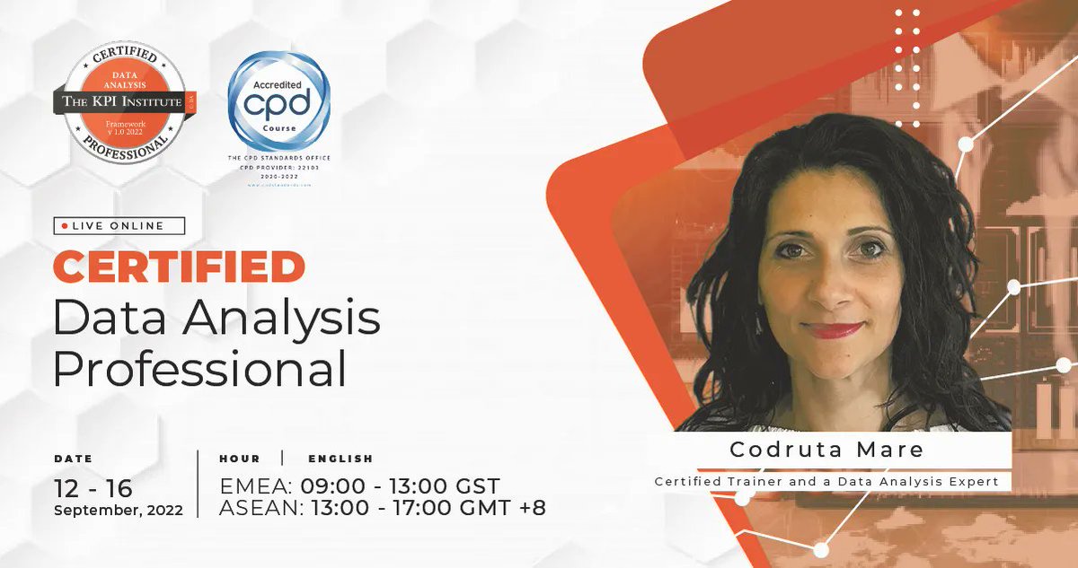smartKPIs's tweet photo. ⚠️ Only 6 days left to save your spot for our #Certified #DataAnalysis Professional Live Online Course! ⚠️
📚 Learning about data management is as simple as it gets with our C-DA training: https://t.co/vQjwqwpfwJ
#TheKPIInstitute #TKI #DataIsArt #DataManagement https://t.co/MwmX2Jj48f