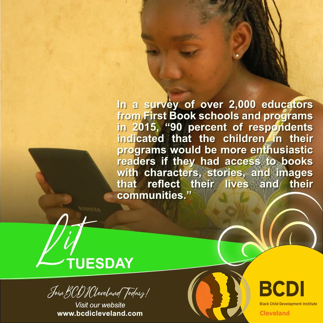 ClevelandBCDI's tweet photo. β90 percent of respondents indicated that the children in their programs would be more enthusiastic readers if they had access to books with characters, stories, and images that reflect their lives and their communities.β #littuesday #bcdicleveland https://t.co/DfBzIm4o2b