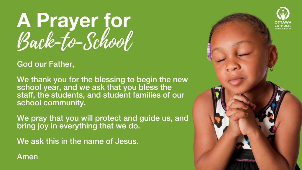 OttCatholicSB's tweet photo. ✨We'd like to welcome all our #ocsb students, staff and educators to in-person and virtual learning. 🙏As we start the 2022-2023 school year, we invite you to #PrayTogether for a year filled with safety, joy and community. #ocsbJoy #ocsbBeCommunity #ocsbFaith https://t.co/5HWlkkYMN8
