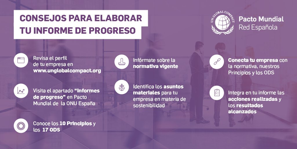 PactoMundial's tweet photo. ⁉¿Qué necesitas para elaborar el #InformedeProgreso de tu empresa📊? Te damos varios consejos para que lo puedas hacer de manera satisfactoria y optimizar la evolución de tu empresa en materia de #sostenibilidad al máximo 👇
https://t.co/xKICyMtqNj https://t.co/xZqutJphca