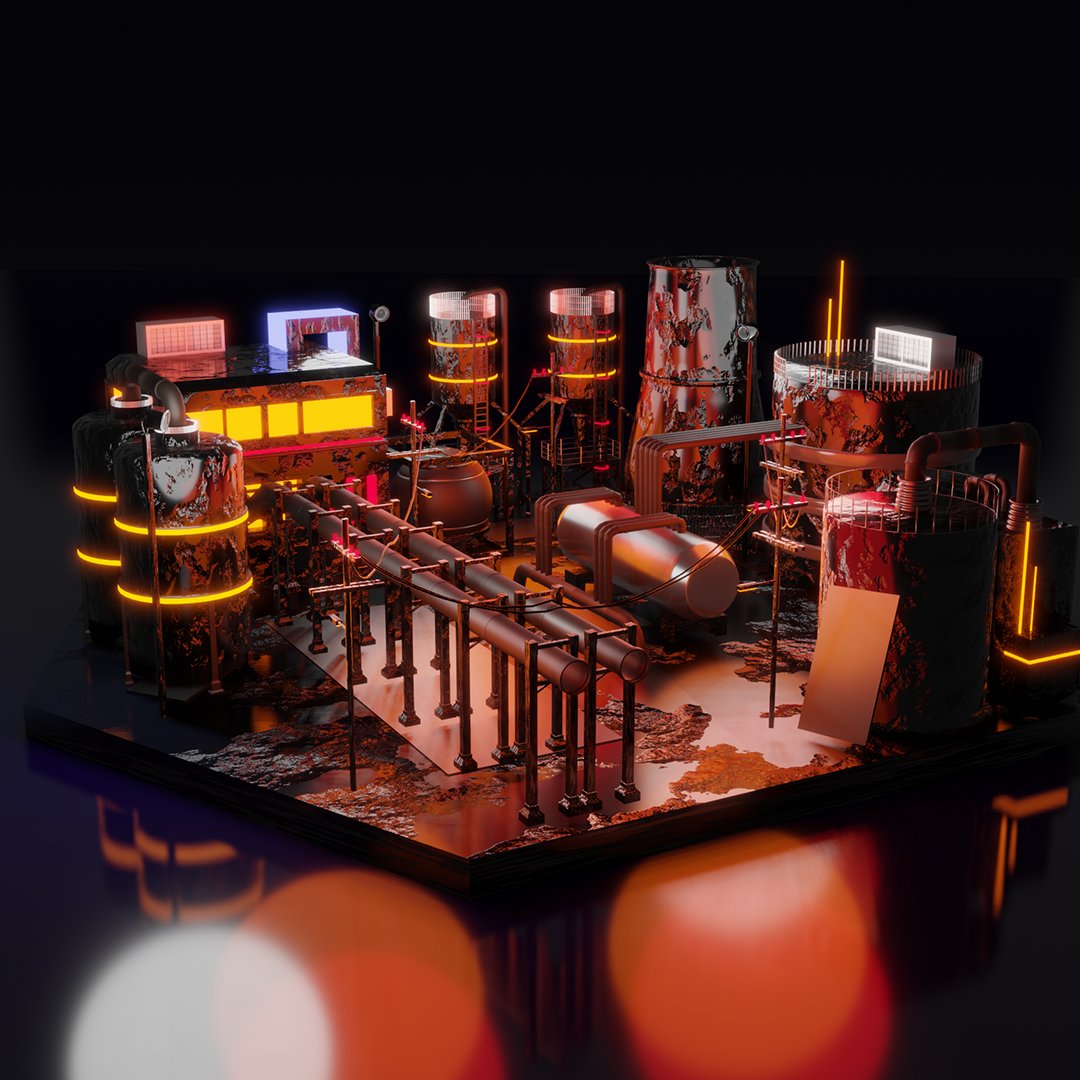It's Cyber-Tuesday!
Here we got another industrial diorama with cyberpunk attitude, created by galaxysmoothiie (ig)! Thanks for participating!

The #merkascontest will end soon and we will do a collage of all the participants
_
#cyberpunk #industry #blender3d #3dartist #3ddiorama