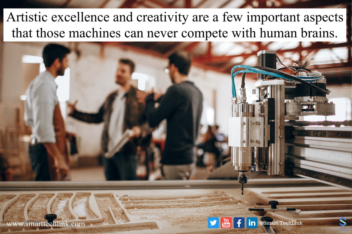 SmartTechLink's tweet image. Labor-intensive tasks are nowadays getting replaced by machines. 

Artistic excellence and creativity are a few important aspects that those machines can never compete with human brains. 
.
.
.
 #SmartTechLink #smarttechlinksolutionsinc #STS #IT #staff #labor #laborday #labour