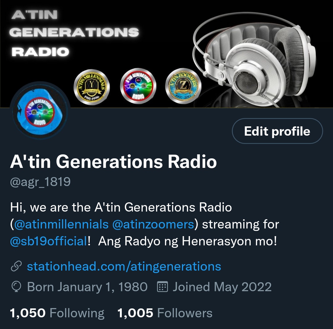 agr_1819's tweet photo. Happy 1k!

SLMT po sa lahat ng sumusuporta at nagtitiwala sa @STATIONHEAD Team namin po. 

Asahan niyo pong sisipagan pa namin ang pag sstream para sa @SB19Official. 

Streaming is our love language to Our Mahalima. 💙

#sb19
#STANWORLD #BackToSWSchool https://t.co/dl0JVo5Nk8