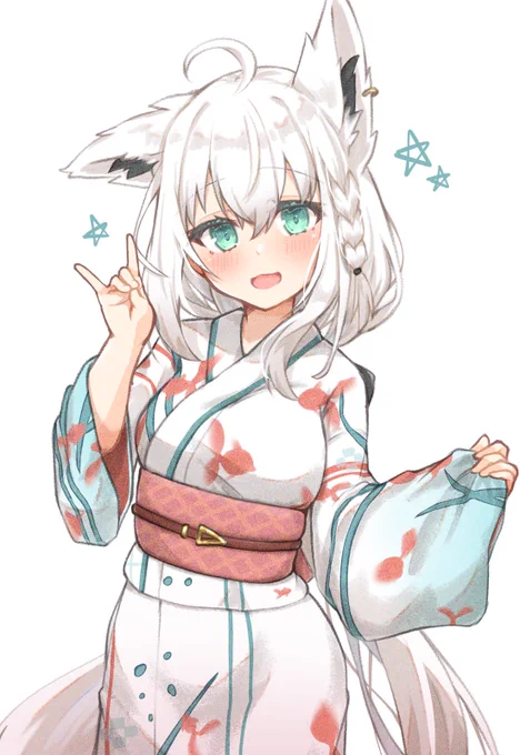 浴衣めちゃくちゃ似合ってて可愛いので夏終わっても定期的に着てほしい #絵フブキ 