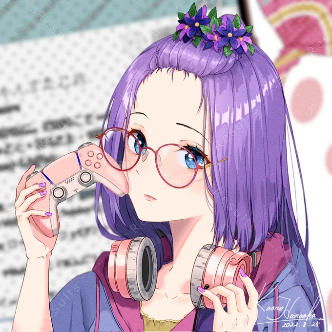 陰キャver.の顔アップもサービスで納品しました〜(・ω・)ノ#イラスト #絵柄が好みって人がいたらいいなぁ 