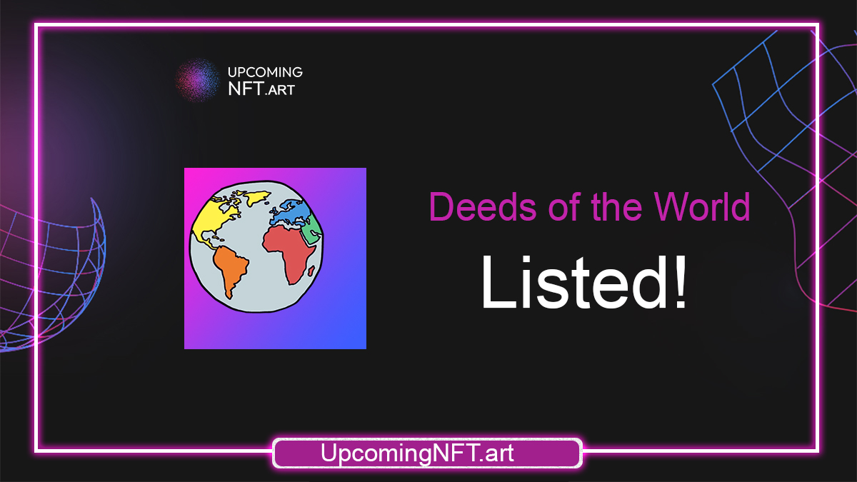 Upcoming NFT drops (@nftcalendarbest) on Twitter photo 🥳 <a href="/deedsoftheworld/">Deeds of the World</a> Welcome!
upcomingnft.art/deeds-of-the-w…
❤️ Like & Retweet. Promote this to other people!
✅Pro tip: Some of our visitors are filtering NFT projects by most likes. Ask your community to vote and get discovered by more people! 😉
#NFTLAUNCH #NFTDROPS #NFTCommunity 🥳 <a href="/deedsoftheworld/">Deeds of the World</a> Welcome!
upcomingnft.art/deeds-of-the-w…
❤️ Like & Retweet. Promote this to other people!
✅Pro tip: Some of our visitors are filtering NFT projects by most likes. Ask your community to vote and get discovered by more people! 😉
#NFTLAUNCH #NFTDROPS #NFTCommunity