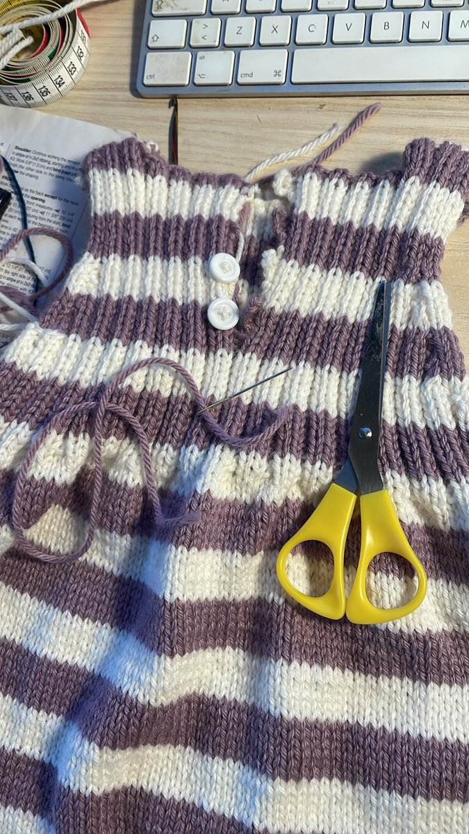 FFBenedetti's tweet photo. Finished the Knitted Dress by Katia - for my niece 🥹 it is so cute #knitting #menknitting https://t.co/X6gJDmRWRD