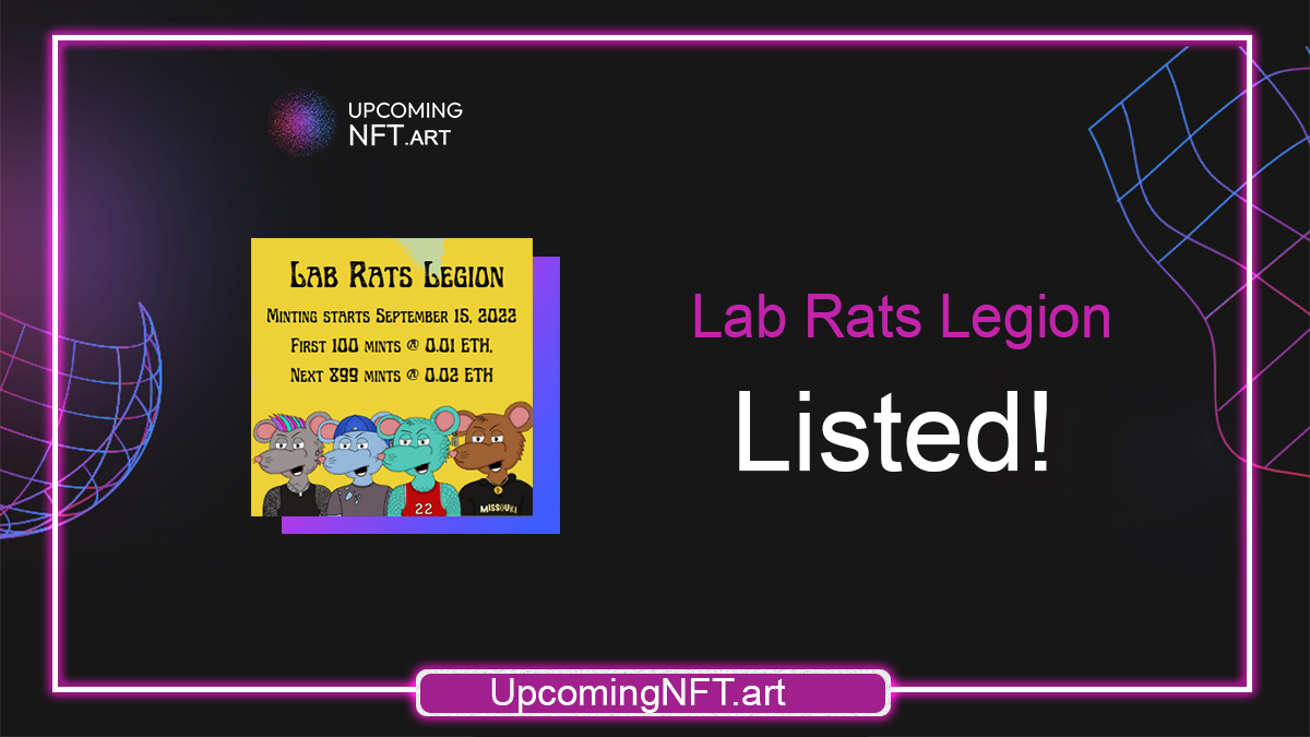 Upcoming NFT drops (@nftcalendarbest) on Twitter photo 🥳 <a href="/LabRatsLegion/">Lab Rats Legion</a> Welcome!
upcomingnft.art/lab-rats-legio…
❤️ Like & Retweet. Promote this to other people!
✅Pro tip: Some of our visitors are filtering NFT projects by most likes. Ask your community to vote and get discovered by more people! 😉
#NFTLAUNCH #NFTDROPS #NFTCommunity 🥳 <a href="/LabRatsLegion/">Lab Rats Legion</a> Welcome!
upcomingnft.art/lab-rats-legio…
❤️ Like & Retweet. Promote this to other people!
✅Pro tip: Some of our visitors are filtering NFT projects by most likes. Ask your community to vote and get discovered by more people! 😉
#NFTLAUNCH #NFTDROPS #NFTCommunity