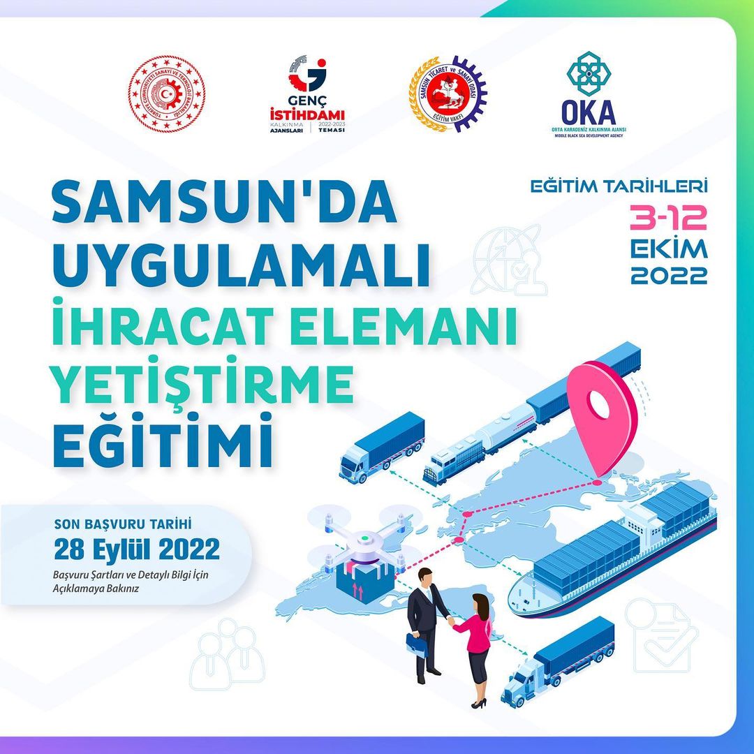 📢2022 Yılı Katma Değerli Üretim ve İhracatın Geliştirilmesi Teknik Destek Programı kapsamında destek alan “Samsun'da Uygulamalı İhracat Elemanı Yetiştirme Eğitimi" Projesi ile uygulamalı #dışticaret eğitimi verilecek.

Detaylı Bilgi ve Başvuru İçin👉oka.ka.gov.tr/duyuru/samsun-…