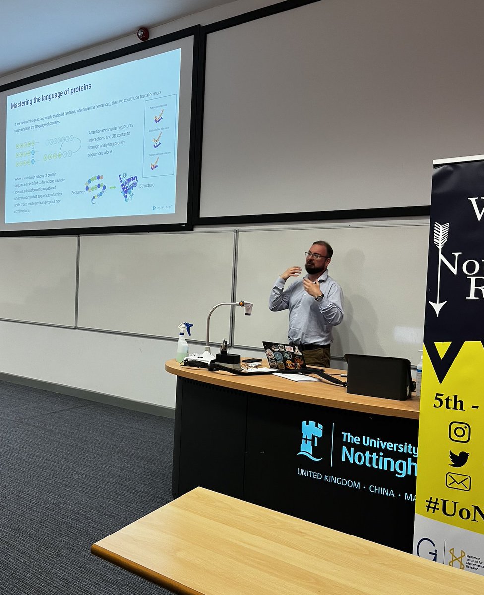 Dr Marcin Skwark from <a href="/instadeepai/">InstaDeep</a> is giving a great talk now on Language Models to discover unique insights from genomics data and inform the drug design pipeline !