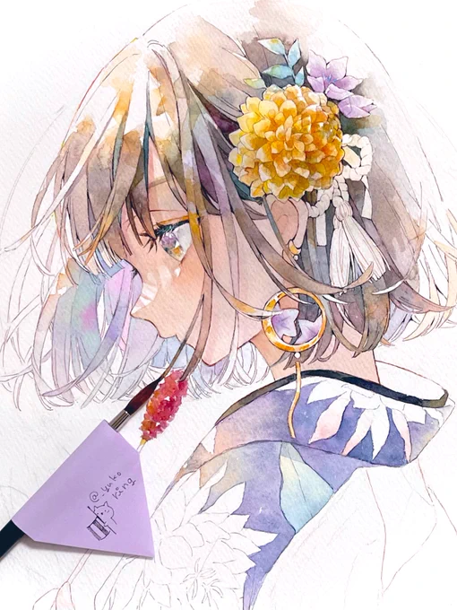 wip*透明水彩#Watercolour #illustration 