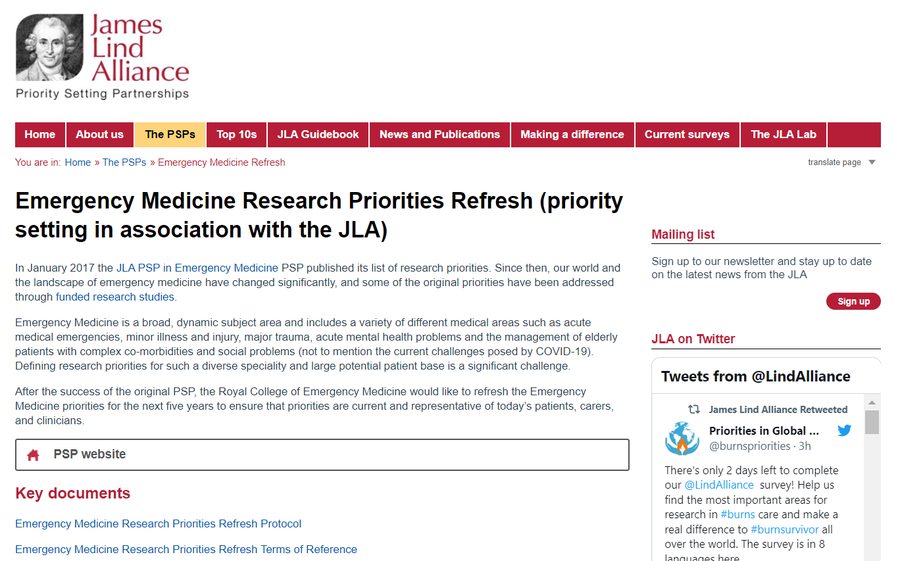 James Lind Alliance (@lindalliance) on Twitter photo Want to have your say in the future of Emergency Medicine research? The <a href="/RCollEM/">Royal College of Emergency Medicine</a> Emergency Medicine priority refresh team is inviting patients, carers and clinicians to express interest in attending a workshop in London on 23 Sept. forms.office.com/r/FhnxMxRjq7 Want to have your say in the future of Emergency Medicine research? The <a href="/RCollEM/">Royal College of Emergency Medicine</a> Emergency Medicine priority refresh team is inviting patients, carers and clinicians to express interest in attending a workshop in London on 23 Sept. forms.office.com/r/FhnxMxRjq7