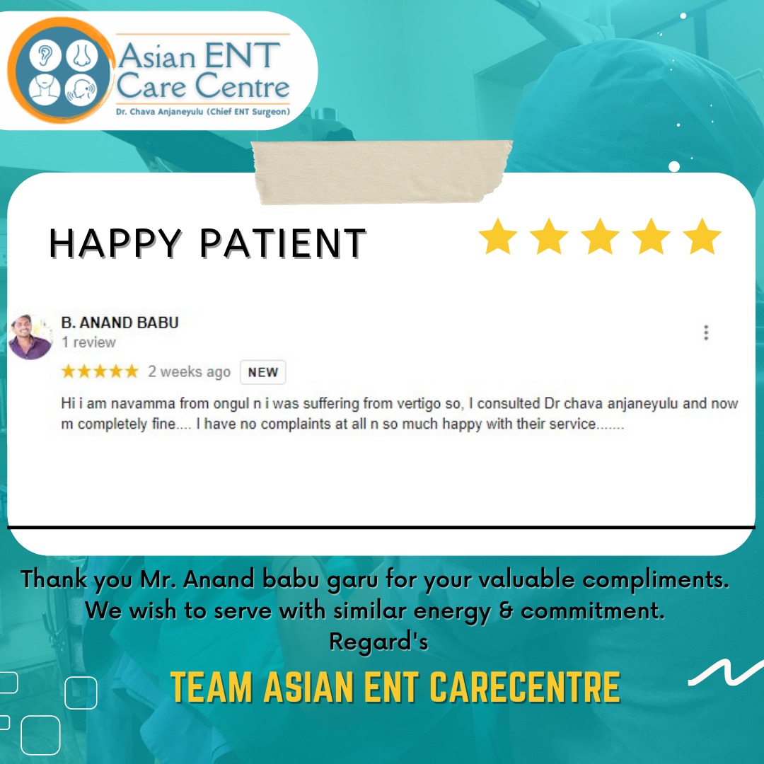 AsianEntCare's tweet photo. 👆#VertigoCured #VertigoProblemResolved #VertigoRelief #SatisfiedPatient #HappyPatient #Feedback
👉Thank You For Your #ValuableFeedback Mr.B.Anand Babu Garu
👉We wish to #serve with similar #energy & #commitment
Regard's
#DrChavaAnjaneyulu #AsianENTcareCentre
📲+91 8179033446 https://t.co/4gKentfCI9