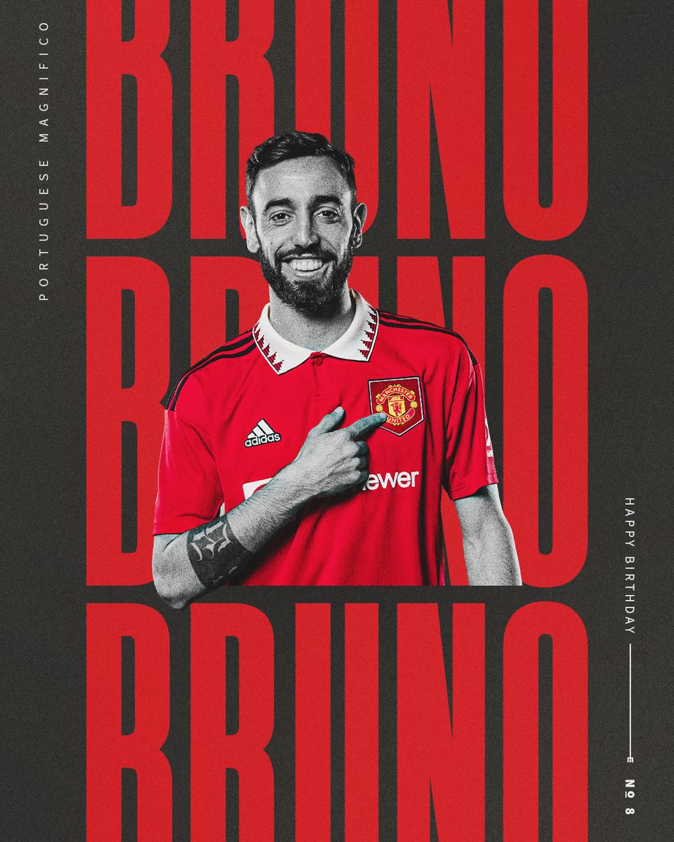 2️⃣8️⃣ today! 🎈

Happy birthday to our Portuguese magnifico, <a href="/B_Fernandes8/">Bruno Fernandes</a> 🎉

#MUFC