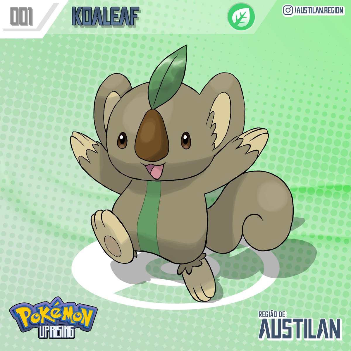 AustilanRegion's tweet photo. KOALEAF - The Koala Pokémon
Grass type starter

Koaleaf is a shy pokemon but becomes very playful when it fully trusts its trainer.

#pokemon #fakemon #オリポケ https://t.co/JROdTjDRMJ