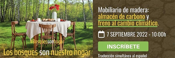 Webinar - Mobiliario de madera: almacén de carbono y freno al cambio climático vía <a href="/PEFCSpain/">PEFC España</a> 

7 de septiembre de 10.00h a 11:00 h 

Un grupo de expertos hablarán sobre cómo los muebles de madera almacenan carbono y combaten el cambio climático.

pefc.us2.list-manage.com/track/click?u=…