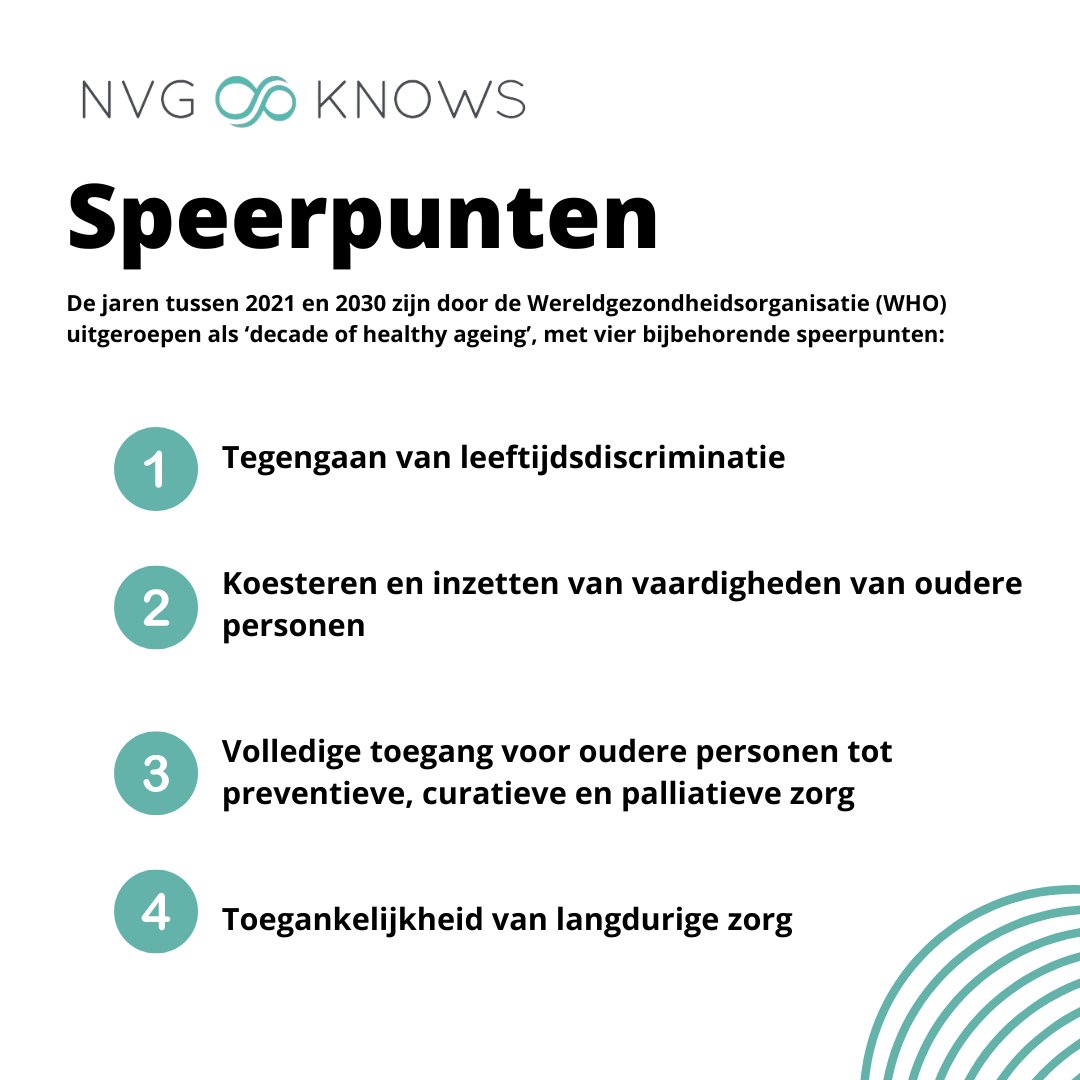 De jaren tussen 2021 en 2030 zijn door de Wereldgezondheidsorganisatie (WHO) uitgeroepen als ‘decade of healthy ageing’. Tijdens het programma komt u meer te weten over dit thema en de vier bijbehorende speerpunten.

Lees meer: hubs.li/Q01ks83B0
#gerontologie #nvgknows