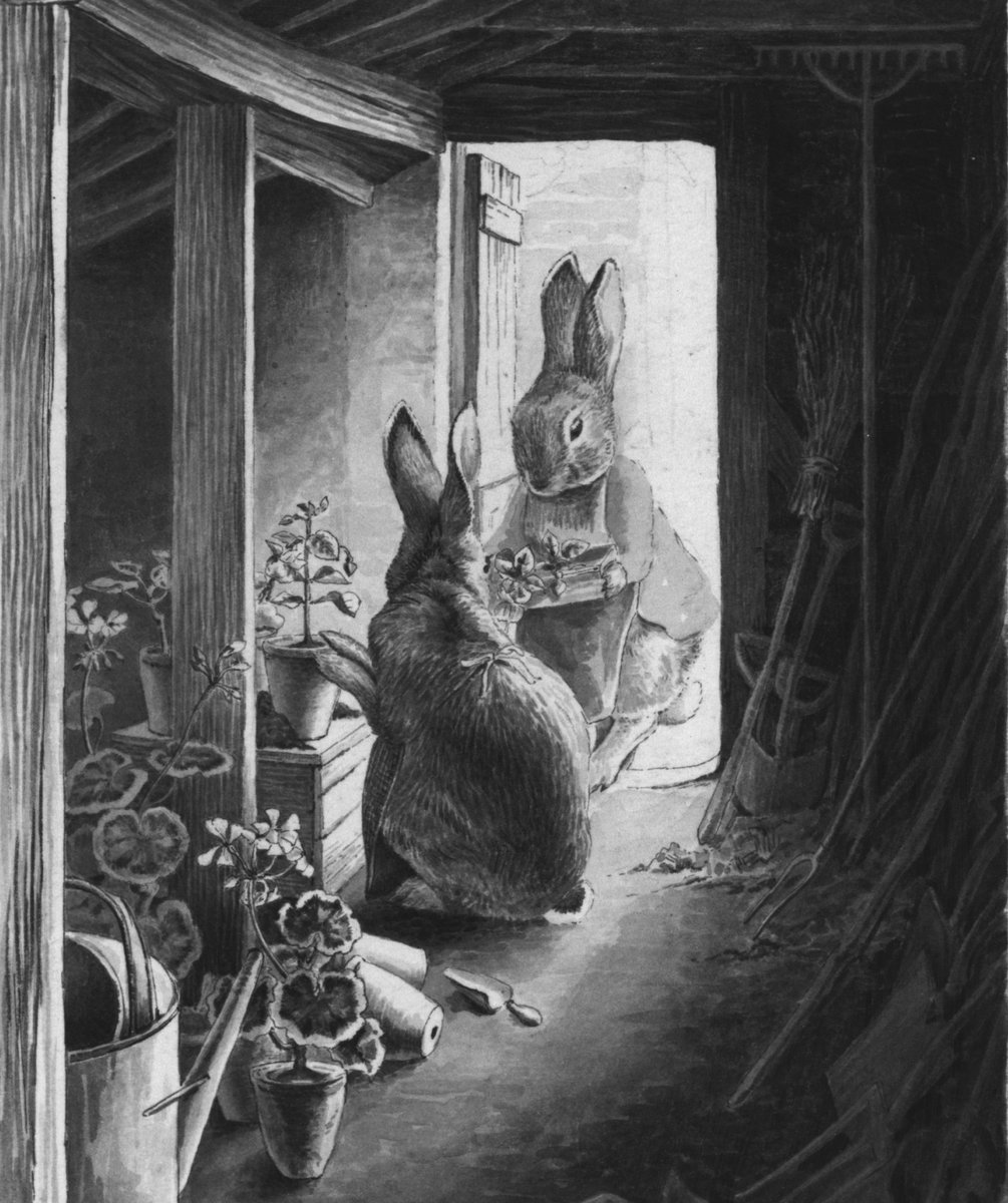 V_and_A's tweet photo. The potting-shed at Bedwell Lodge which inspired Beatrix Potter's illustration of Mr. McGregor's tool-shed in The Tale of Peter Rabbit ๐
Image courtesy Frederick Warne & Co Ltd https://t.co/jQtlcziIqt