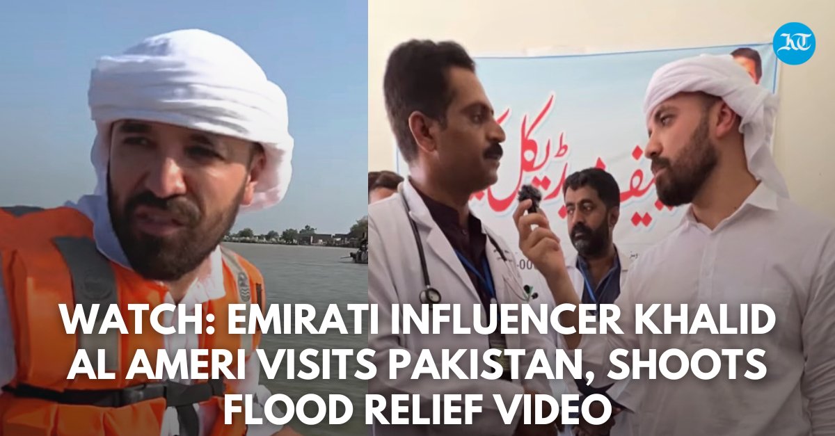khaleejtimes's tweet photo. Popular Emirati influencer #KhalidAlAmeri visited #Pakistan this week alongside Dubai-based filmmaker @FaisalHashmi to shoot a video in an attempt to increase media coverage of the devastation the floods have caused in the country.
https://t.co/s4R0Fq6Kqn
#PakistanFloods https://t.co/izUVGfIUeK