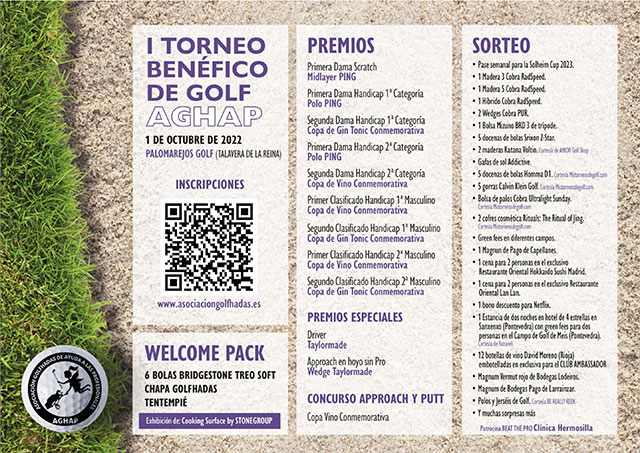 INSCRIPCIONES ABIERTAS al I Torneo Benéfico Golf Hadas AGHAP, el sábado 1 de Octubre en Palomarejos Golf. ¡No te lo pierdas! ⛳️👇 bit.ly/3BgAAal