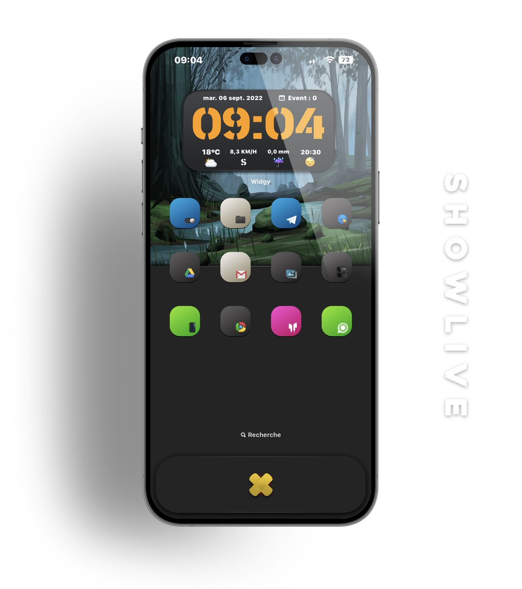 TeboulDavid1's tweet photo. Tuesday with #Widgy  on #iOS16Beta8 🌴🌴🌴
. 
.
🔘 #Widgy me
🍊 Icons #PaletteRD 
.
.
#ios15homescreen 
#ios15icons  
#shortcuts 
#Wallpaper me
#iOS16Beta8
#iPhone13ProMax
#iPhone14ProMax https://t.co/0MXrwAqCZD