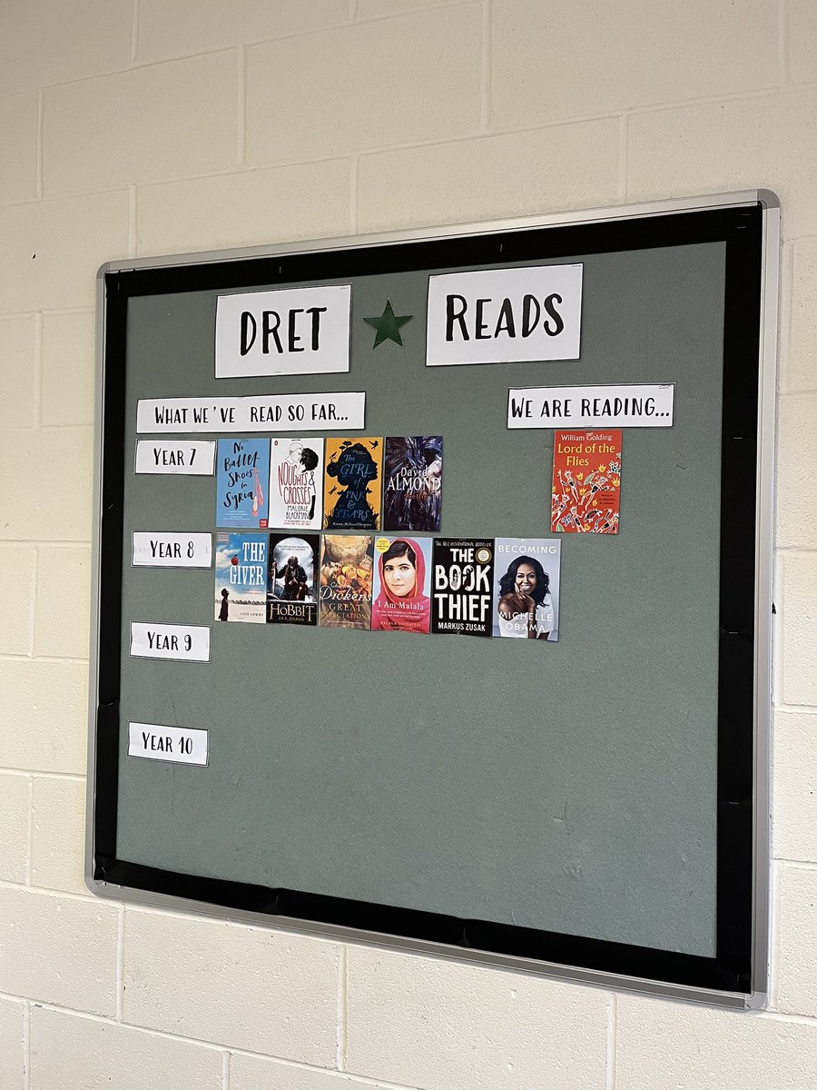 MrsBellMaths's tweet photo. I wanted to display all of the books my tutor group have read together since they started in Year 7. I’m very excited for the ones we’ll add this year! #DRETReads https://t.co/J824qmgafZ