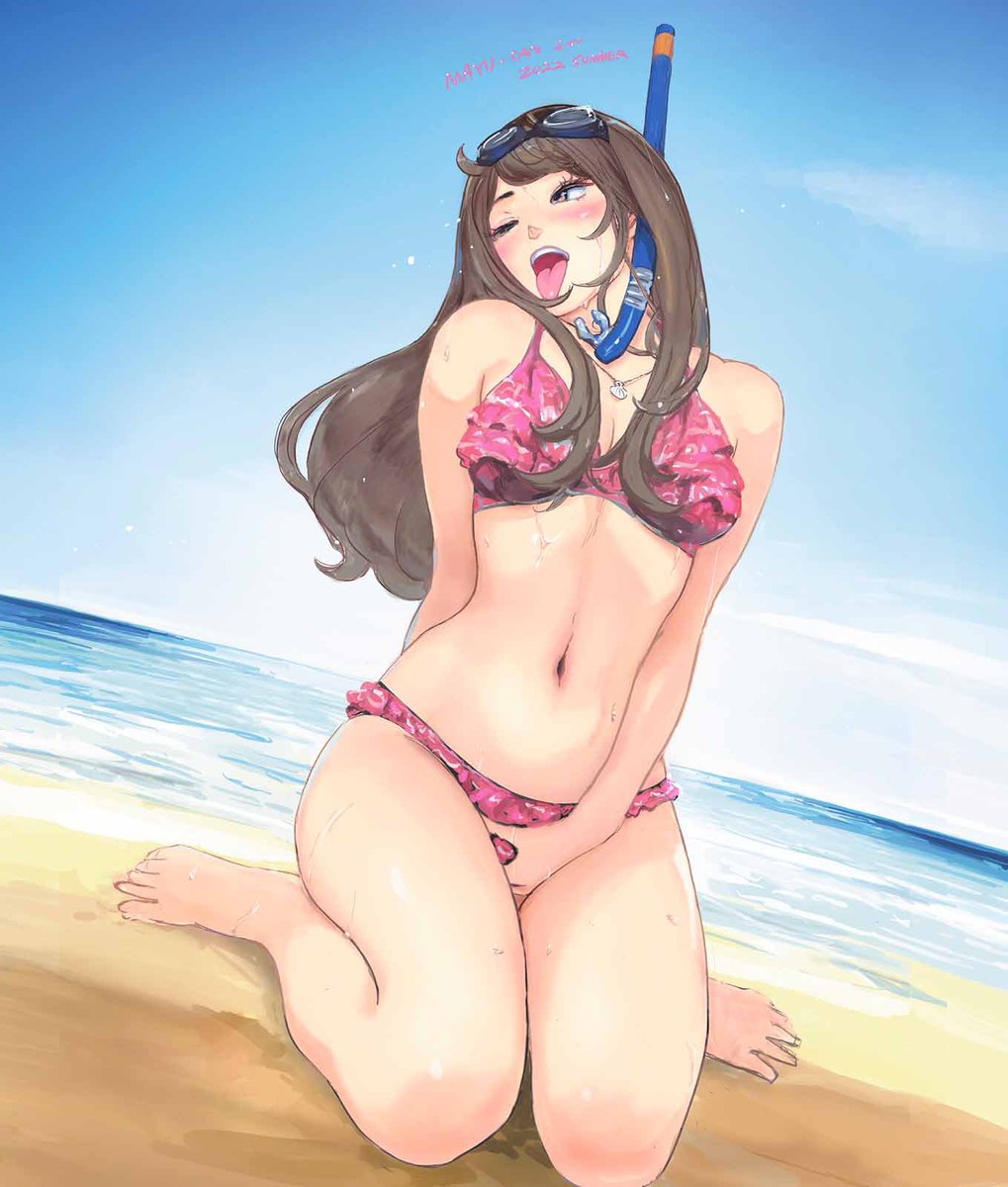 新作色紙用ワイド版ビキニ真悠さんと真琴ちゃん❤️ 