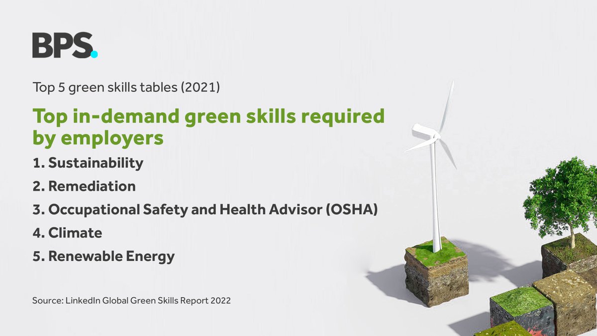 BPSWorldInc's tweet photo. These are top 5 in-demand green skills required by employers.

Get the guide that plots the pace and intensity of the green transition:

https://t.co/tfgt23vMYS

#greenhiring https://t.co/Uv8bC4a8Yh