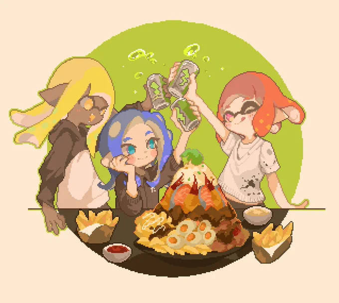 カンパ～イ!!!#スプラトゥーン3  #Splatoon3  #ドット絵 