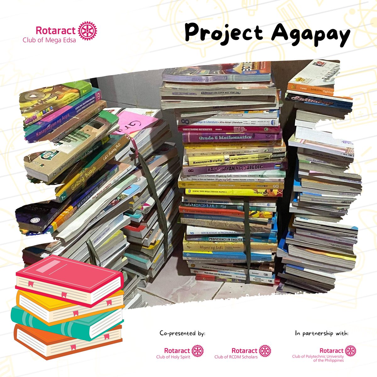 rac_megaedsa's tweet photo. Thank you also to PLP Renz Jamuel Jamen for taking care of the turnover of books to our club. Looking forward to working with you again on our following projects! 💕
Photos by: Cherwin Eguez
#RACME #ProjectAgapay
#ImagineRotary
#RotaractDistrict3780
#ImaginativeSuperYear https://t.co/XnxCXEnAZ0