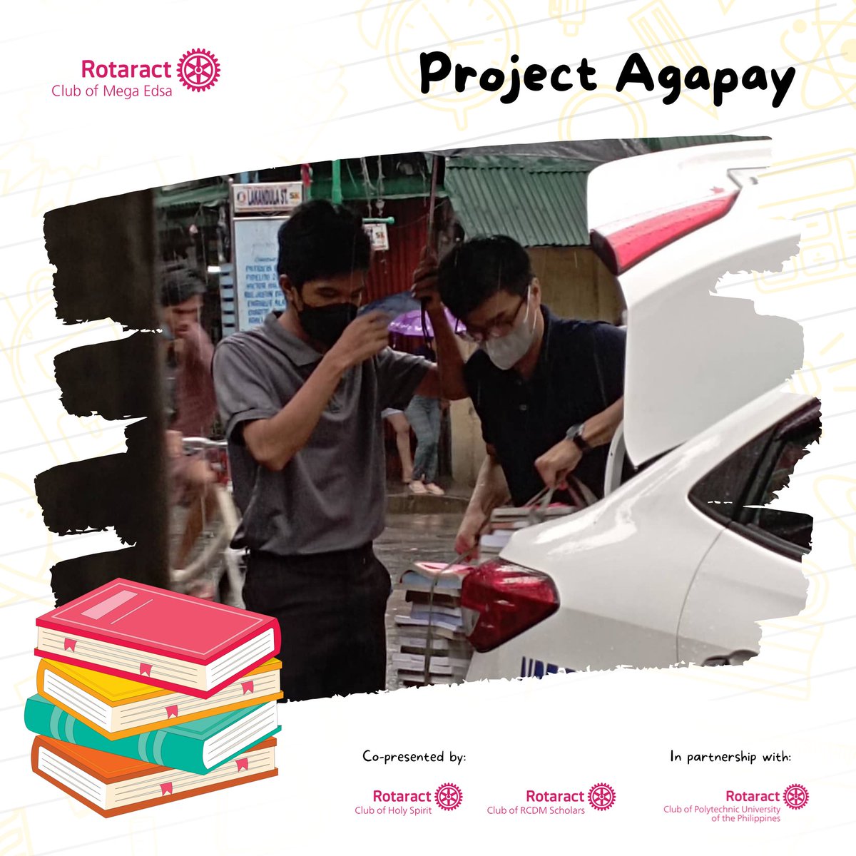 rac_megaedsa's tweet photo. Thank you also to PLP Renz Jamuel Jamen for taking care of the turnover of books to our club. Looking forward to working with you again on our following projects! 💕
Photos by: Cherwin Eguez
#RACME #ProjectAgapay
#ImagineRotary
#RotaractDistrict3780
#ImaginativeSuperYear https://t.co/XnxCXEnAZ0