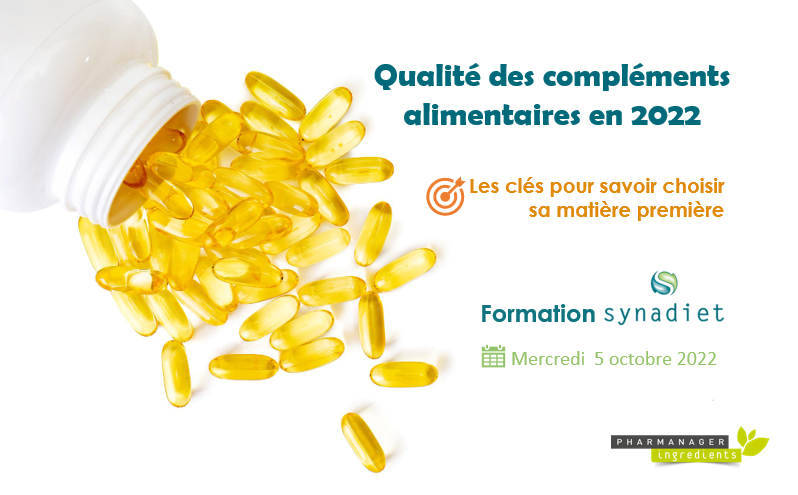👉Formation <a href="/Synadiet/">SYNADIET</a> sur la 💊 #qualité des #complémentsalimentaires le mercredi 5 octobre 2022 à Paris. Annabelle CAILLET, de chez Pharmanager interviendra sur:
« Qualité des matières premières » : Responsabilité des acteurs - Les clés pour savoir choisir sa matière première🌱