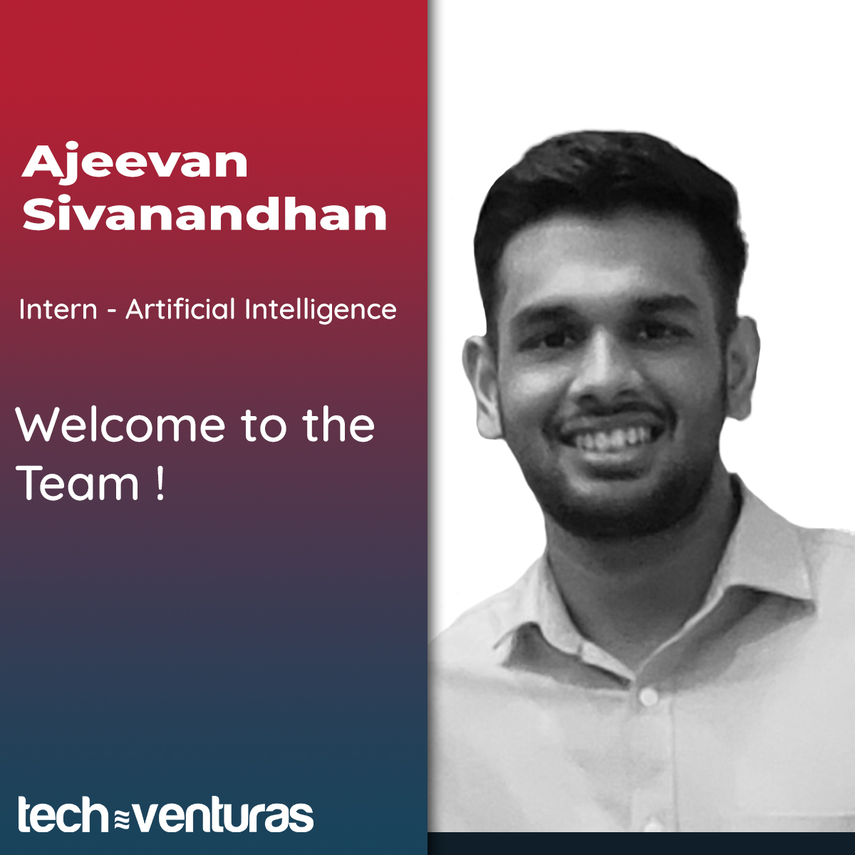 TVenturas's tweet photo. We are excited to welcome Ajeevan Sivanandhan from the Informatics Institute of Technology (IIT Campus) joining our #SriLankan team as an intern - AI Software Engineer. Thank you for joining Tech Venturas Family!
#artificialintelligence #machinelearning #softwareengineers https://t.co/TQ5S3kViI4