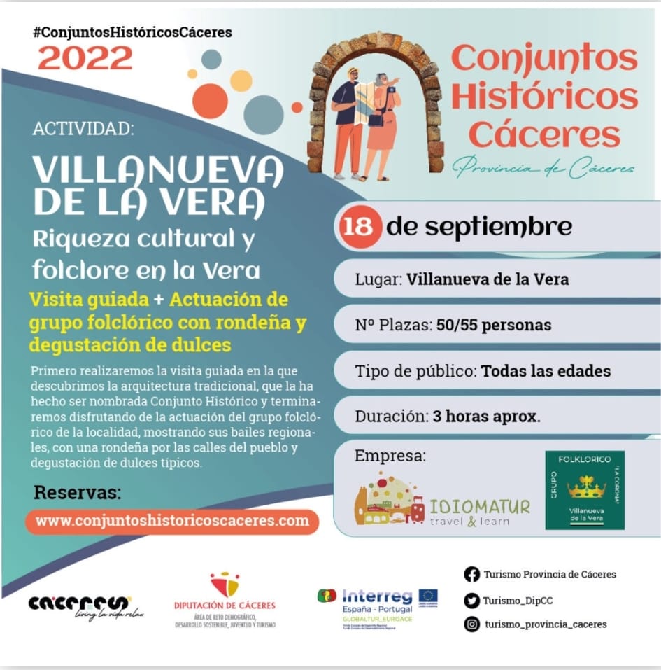 ciperopalo's tweet photo. A partir del 07/09 puedes inscribirte en las Visitas guiadas y actividades GRATUITAS que @DipprovCaceres ha organizado en los pueblos  #Conjuntohistóricoartístico de la provincia.
En #VillanuevadelaVera, el domingo 18 de septiembre INFO e INSCRIPCIONES EN 
https://t.co/YYMknnsG5t https://t.co/bUkXyvMbom
