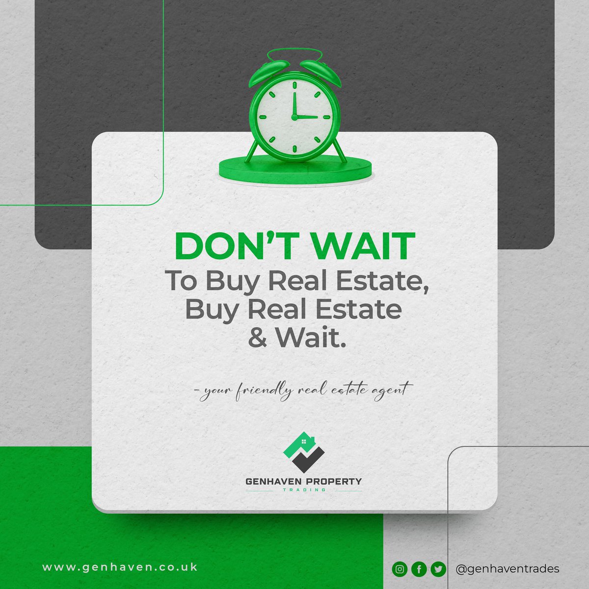 I’m pretty sure almost everyone has heard this saying once in their life 😂. Well,it’s never too late to buy real estate.

#realestate #property #propertyinlagos #propertyverification