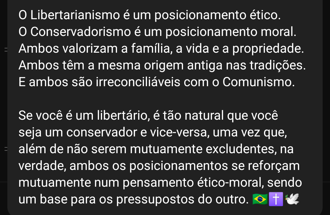 akashinotenshi's tweet photo. Você é um libertário? Ou é conservador?
Muito provavelmente, ambos. 🇧🇷✝️🕊️
@EssenciaQuint #LiberCon #Brasil
#Libertário #Conservador #Ideais
#Ética #Moral #JudaicoCristã 🙏🏻 https://t.co/YlyfuDn8DG