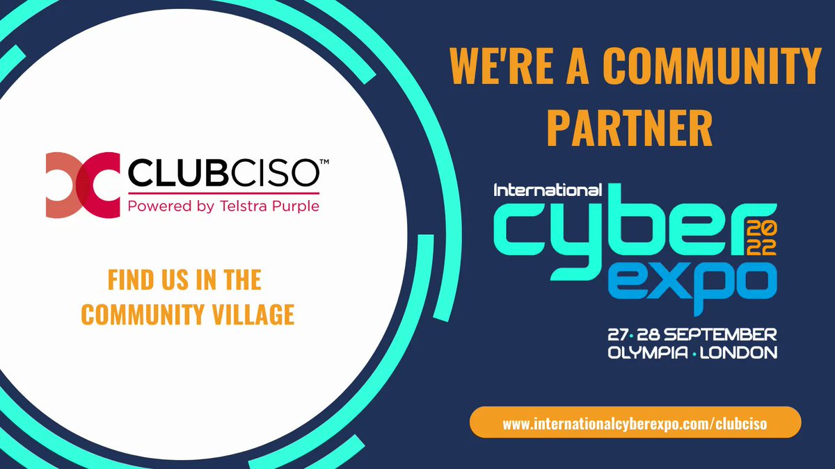 We are thrilled to announce our partnership with @International Cyber Expo, where great cybersecurity minds come together to explore the issues of tomorrow's interconnected world. ClubCISO members will receive a VIP pass to the roundtable discussions: buff.ly/3AORFqk