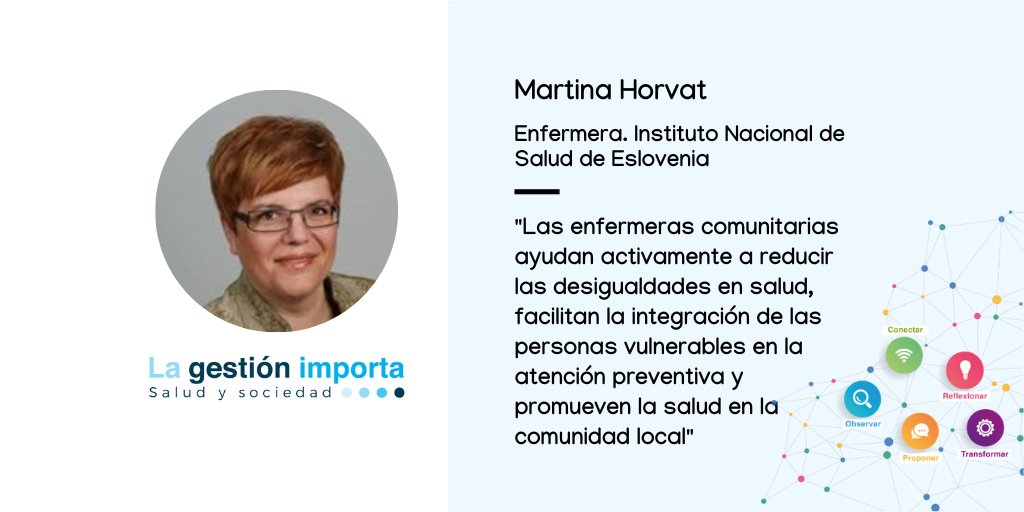 "La enfermera comunitaria ayuda a reducir  desigualdad en salud, facilita integración de personas vulnerables en prevención y promueve la salud en la comunidad" 

Martina Horvat, enfermera gestora programas prevención Instituto Nacional Salud Eslovenia

👉 bit.ly/3wY69D8