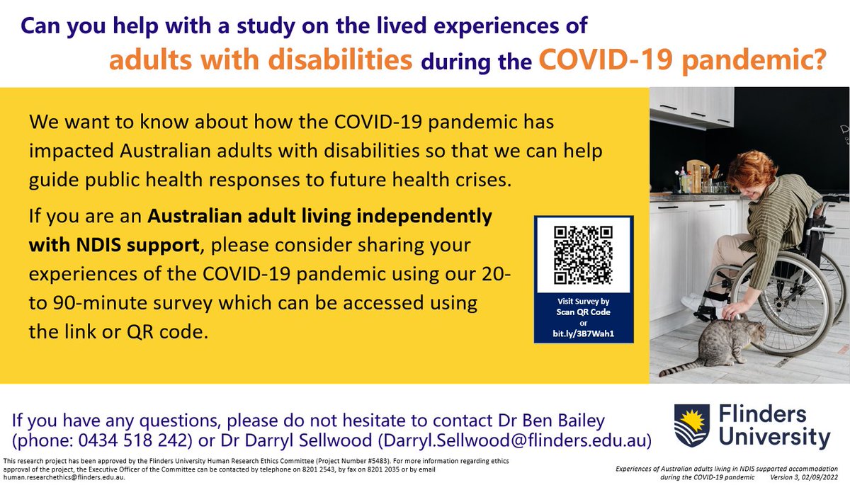 Ben Bailey (@drbenbailey) on Twitter photo If you're an Australian adult with a disability living independently with NDIS support, please consider sharing your experiences of the COVID-19 pandemic with us using the info below. <a href="/JArciuli/">Prof Joanne Arciuli</a> @theDrDazz <a href="/ccw_research/">Communication, Cognition, & Wellbeing Research</a> If you're an Australian adult with a disability living independently with NDIS support, please consider sharing your experiences of the COVID-19 pandemic with us using the info below. <a href="/JArciuli/">Prof Joanne Arciuli</a> @theDrDazz <a href="/ccw_research/">Communication, Cognition, & Wellbeing Research</a>