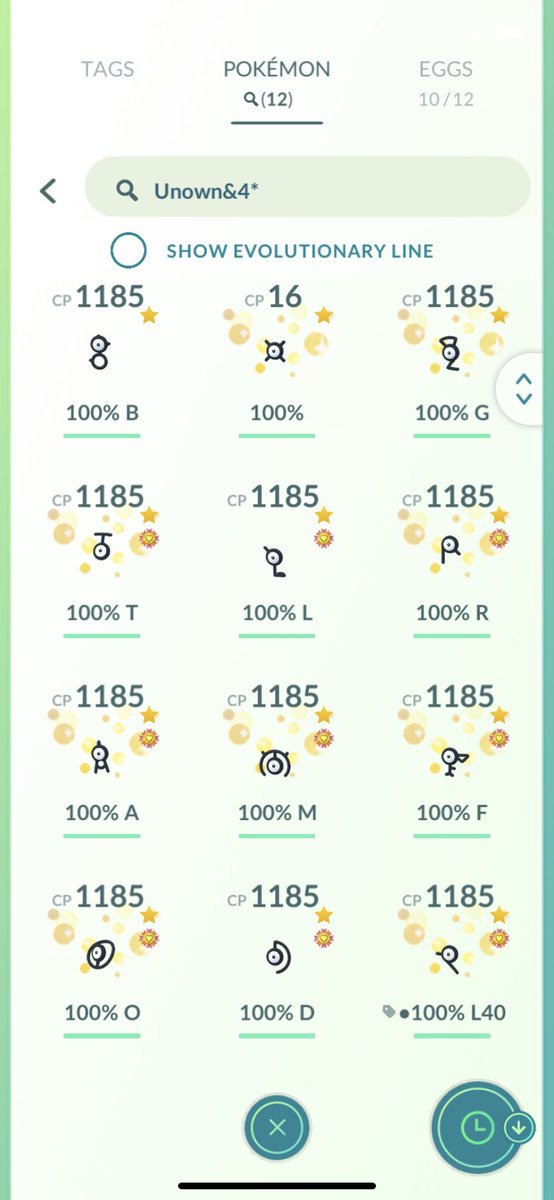 pegurilol's tweet photo. Looking for invites to S and E unowns this event, pic for reference🫢. DM for friend code. Race is on with @Jeroen026PoGo 😜
#pokemongo #Unown #perfect #Collection https://t.co/7Jki5r0MSr