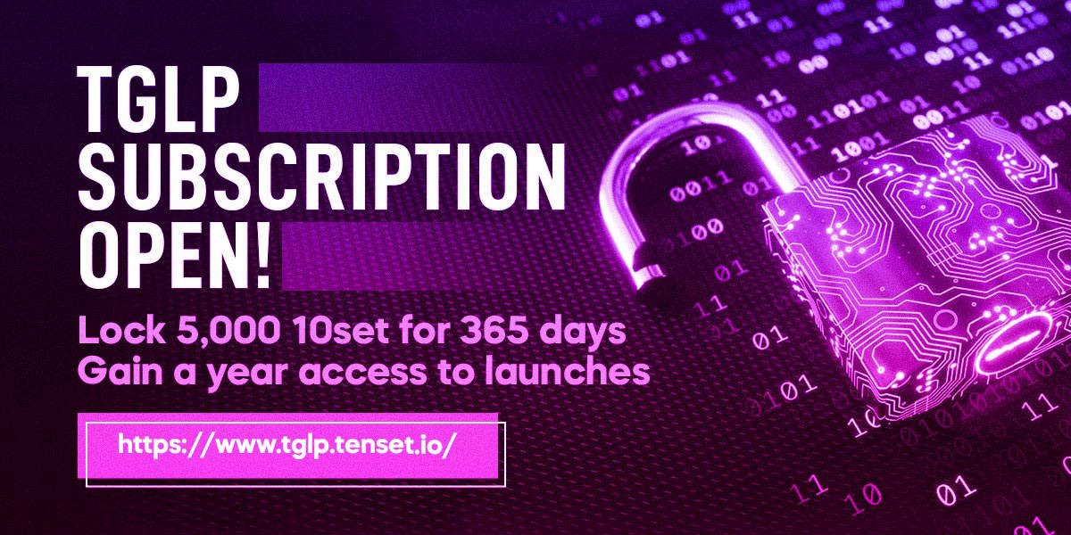 Redacted_TenseT's tweet photo. TGLP subscription is open!

Lock 5,000 #10set for 1 year 🔒
Granting 365 subscription to #TGLP
Including future @alaska_game sale 💎

Lock now 👉 https://t.co/sQta8yI7x9

Open for extended period to spread out lock/unlock dates, or until max cap of 10k reached. https://t.co/FM7icQQuxl