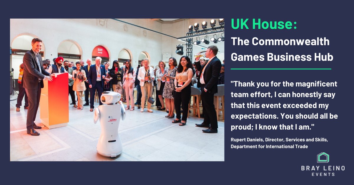 Great feedback for our #CommonwealthGames team, who delivered an outstanding UK House project, helping DIT host and entertain international VIPs. brayleinoevents.com/clientstories/…

#ukhouse22 #eventprofs #eventprofsuk #WeAreHiring