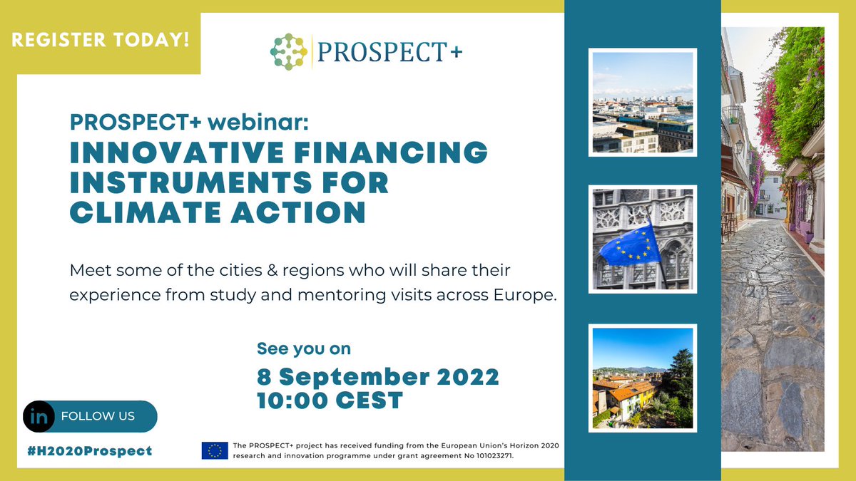 TEES_Lab's tweet image. 🔔 How can public authorities accelerate the implementation of #climate &amp;amp; #energy action plans? The upcoming #H2020PROSPECT+ webinar is here to help!
📅8th September ⏲10:00-12:00 CEST
Register here! 👉 eventbrite.be/e/act-fast-on-…