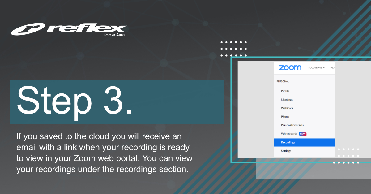 ReflexAV's tweet photo. Top Tip Tuesday: How to record and share a Zoom meeting

If there are people who can’t make it to your meeting then try recording it and sending the link out afterwards. This can be more informative than just sending out a list of notes and actions after the meeting. 

#zoom https://t.co/1TPDUNxOQk